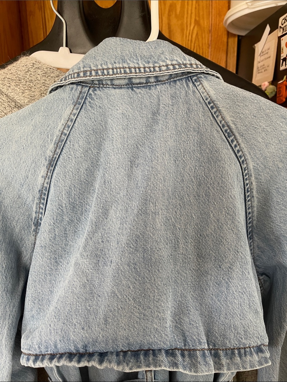 Universal Thread Denim Trench Coat Small Long Jacket Western - Picture 8 of 11